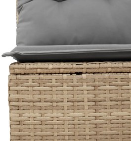 Set Divano da Giardino 11 pz con Cuscini Beige Misto Polyrattan