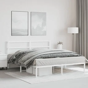 Giroletto con testiera metallo bianco 150x200 cm