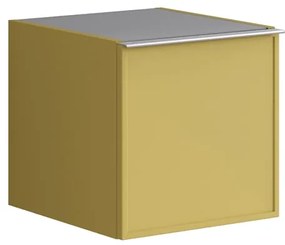 Struttura semi colonna da bagno Pixel 1 anta laccato opaco giallo sole L 40 x H 40 x P 45.5 cm