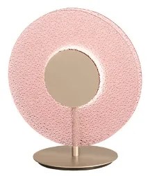 Lumetto a LED CANDY 30x33 cm in metallo Oro e vetro graniglia Rosa