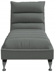 Chaise longue con cuscini grigio scuro in tessuto
