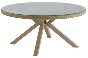 Tavolo da pranzo per giardino Medena NATERIAL in alluminio con piano in vetro grigio per 6 persone Ø 160 cm