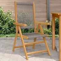 Sedie Giardino 2pz Grigie Legno Massello Acacia e Polipropilene 367655