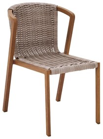 Sedia da giardino in alluminio Gaia NATERIAL, seduta in rattan sintetico tortora