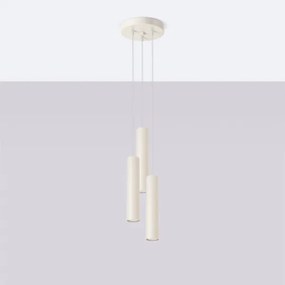 Sollux SL.1482 - Lampadario a sospensione con filo LAGOS 3xGU10/10W/230V color crema