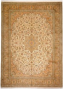 Cashmere Silk Tappeto 250x340 Beige (Indian) Annodato A Mano