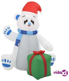 vidaXL Orso Polare Gonfiabile Natalizio con LED Interni Esterni 1,8 m