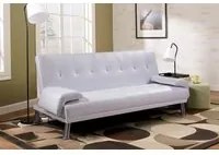 Divano letto reclinabile 3 posti ecopelle bianco Sicorage Crusy