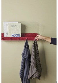 Appendiabiti da parete in metallo rosso con ripiano Shack - Hübsch