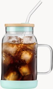 Barattolo in vetro borosilicato con cannuccia Fuori
