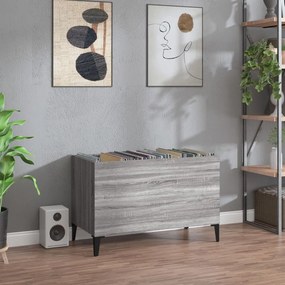 Mobile Porta Dischi Grigio Sonoma 74,5x38x48 Legno Multistrato /