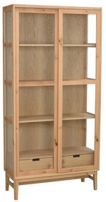 Vetrina in rovere con ante scorrevoli in colore naturale 100x203 cm Hazelton - Rowico