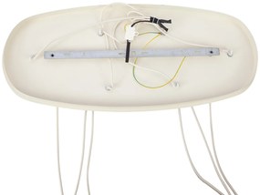 Lampada a sospensione Japandi beige con paralumi in tessuto 6 luci - Yente