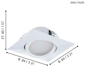 Eglo 95844 - SET 3pz Lampada LED da incasso PINEDA 1xLED/4,9W/230V