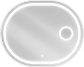 Mexen Umba specchio da bagno retroilluminato con specchietto cosmetico 80 x 60 cm, LED 6000K, anti-appannamento