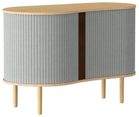 Cassettiera bassa in rovere decorato in colore grigio-naturale con ante scorrevoli 100x67 cm Audacious - UMAGE