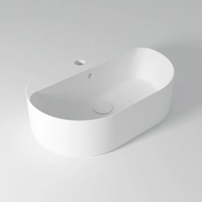 Lavabo da appoggio d'appoggio ovale in ceramica L 60 x H 17 cm bianco