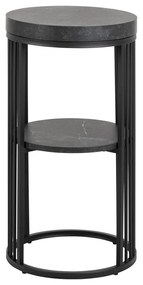 Comodino nero con piano effetto marmo Strington - Actona