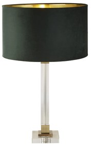 Lampada Da Scrivania Scarborough Cristallo Velluto Verde 1 Luce E27