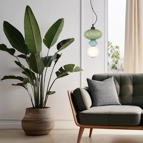 Lampadario LED a sospensione con filo ASCOLI LED/8W/230V diametro 20 cm verde/blu