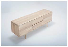 Cassettiera TV in legno massiccio di quercia Fawn - Gazzda