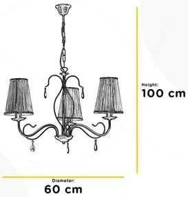 ONLI - Lampadario a sospensione con catena DELIA 3xE14/6W/230V