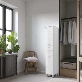 Colonna bagno a terra H195 a 2 ante e 2 cassetti RIGO Bianco Lucido