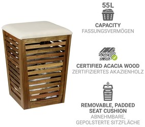 Cesta per il bucato colore naturale scuro in legno 55 l Fondi – Wenko