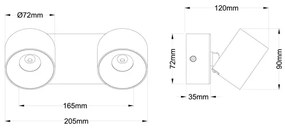 Globo 56961-2S - Faretto LED RAE 2xLED/6W/230V