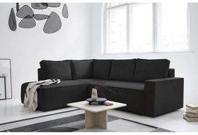 Divano letto angolare in velluto a coste color antracite Brave Dave - Miuform