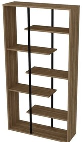 Libreria A Parete Effetto Legno 90x29,5xh173,2 Cm Design Moderno Presto Rovere E Nero