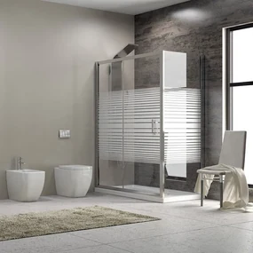Kamalu - Cabina doccia 140x80 angolare altezza 180cm K410NS