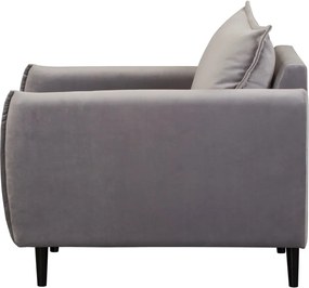 Poltrona grigia con rivestimento in velluto Juli – Ropez