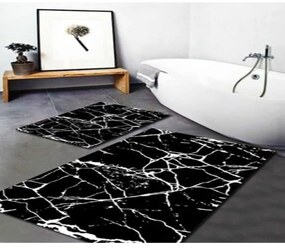Set di 2 tappetini da bagno bianchi e neri Mila Home Marble - Minimalist Home World
