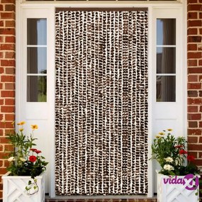 vidaXL Zanzariera Marrone e Bianco 100x220 cm Ciniglia
