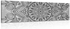 Stampa su tela – Mandala con tocco antico in bianco e nero