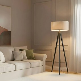 Lampada da terra Herry Lindby, Nero, Soggiorno / Sala da pranzo, Tessuto / Stoffa / Seta, Scandinavo, Lampada da terra