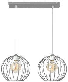 Lampadario su corda MERCURE 2xE27/15W/230V grigio