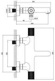 Cersanit S951-566 - Miscelatore termostatico vasca ZEN nero
