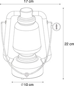 Lampada da tavolo ricaricabile 22 cm IP44 bianca - STORM Mini