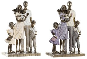 Statua Decorativa DKD Home Decor Dorato Resina Moderno Famiglia (17,5 x 8,5 x 26 cm) (2 Unità)
