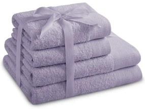 Set di asciugamani per viso e corpo tipo terry lavanda in cotone 4 pz Amari – Restilo