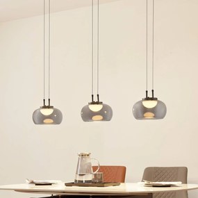 Lampada a sospensione in vetro Dain Lucande, Alluminio / Grigio / Zincato, Soggiorno / Sala da pranzo, Vetro, Moderno, Lampada a sospensione