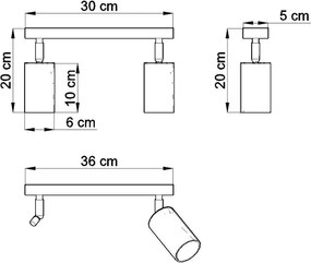 Plafoniera in legno Ludwik - Sollux