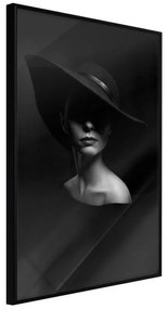 Poster  Woman in a Hat  Cornice Quadri Cornice nera, Larghezza x Altezza Home decor 40x60