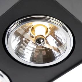 Faretto da soffitto di design nero quadrato 3 luci - Kaya