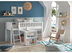 Letto rialzato in pino bianco con contenitore 90x200 cm SCOTT - Vipack