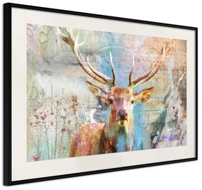 Poster  Pastel Deer  Cornice Quadri Cornice nera con pass-partout, Larghezza x Altezza Home decor 30x20