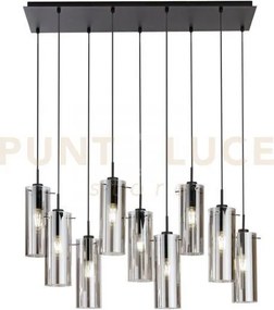Lampadario a sospensione magic nera e fume' 9 luci attacco e27 90x3...