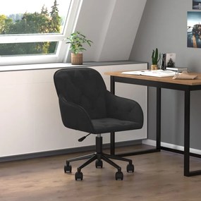 Sedia Girevole Da Ufficio Nera İn Velluto /